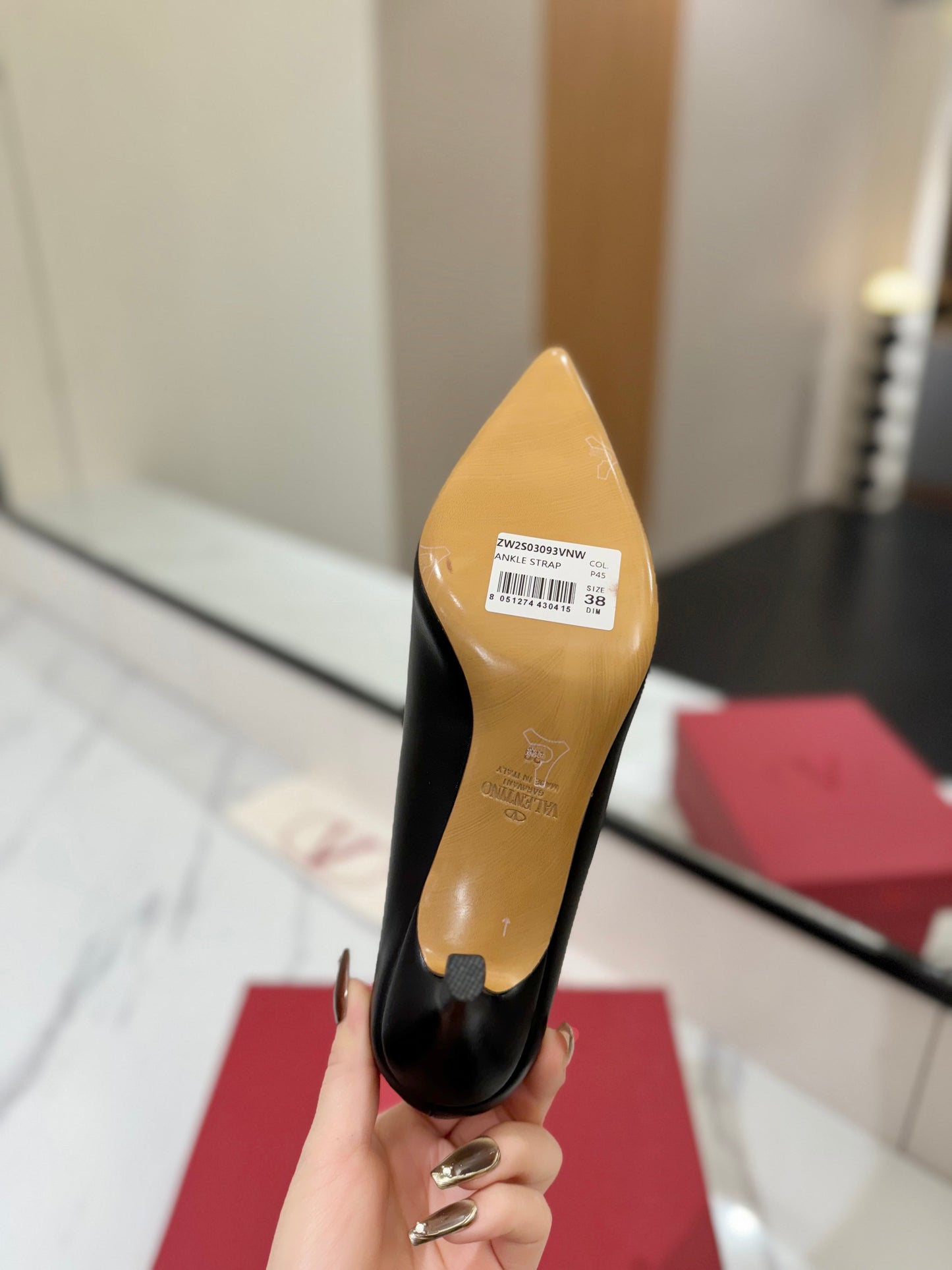 VALENTINO 26S HIGH HEELS 75 MM IN BLACK SMOOTH CALFSKIN
