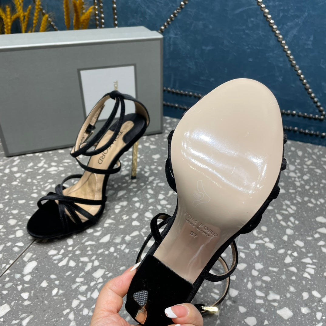 VELVET IDA SANDAL 10 CM BLACK
