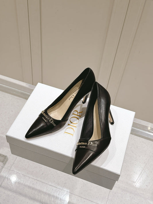 MY DD 25S POINTED TOE PUMP 50MM IN BLACK CALFSKIN