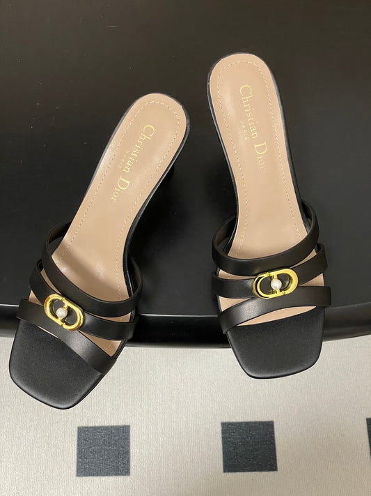 DIOR 26S HIGH HEEL SANDALS 80 MM IN BLACK CALFSKIN