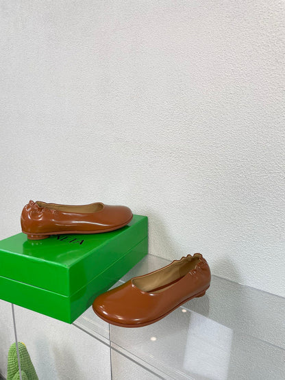 ATOMIC BALLERINA FLAT IN BRONZE BROWN CALFSKIN