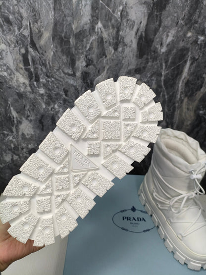PRA RE-NYLON GABARDINE APRÈS SKI BOOTIES WHITE