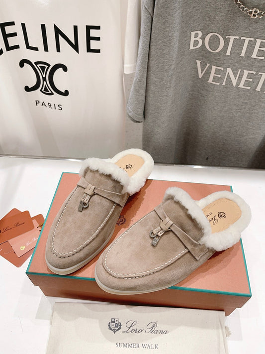 LP CHARMS WALK BABOUCHE LOAFERS PEANUT FLEECE