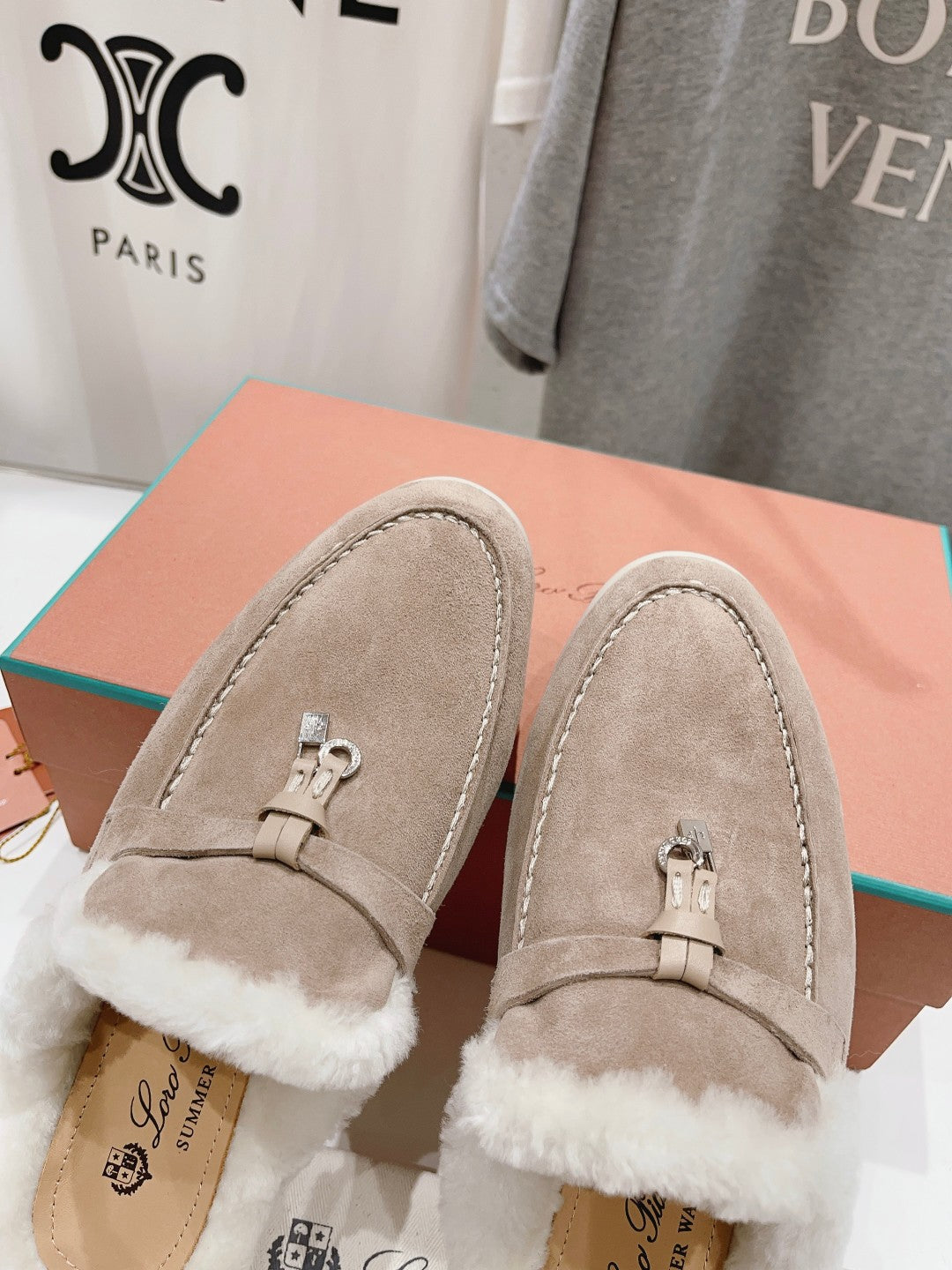 LP CHARMS WALK BABOUCHE LOAFERS PEANUT FLEECE