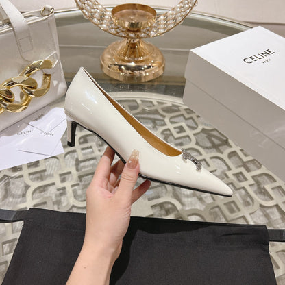 HIGH-HEELS 5 CM IN WHITE CALFSKIN