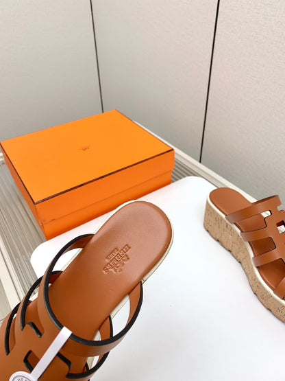 ISABELLA 30 SANDAL IN BRONZE BROWN CALFSKIN