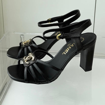 Chanel 2026 Slingback Square Heels 8.5cm Leather Sheepskin 823415