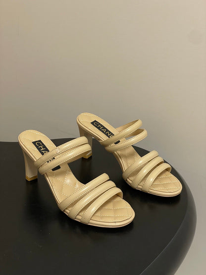 CC 26 Quilted 70mm Sandal Sheepskin 593263