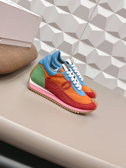 LOEWE 26S FLOW RUNNER SNEAKER IN MULTICOLOR SUEDE AND CALFSKIN