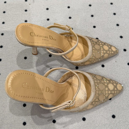 HIGH HEELS MULE IN CAMEL BEIGE LAMB SUEDE 10 CM
