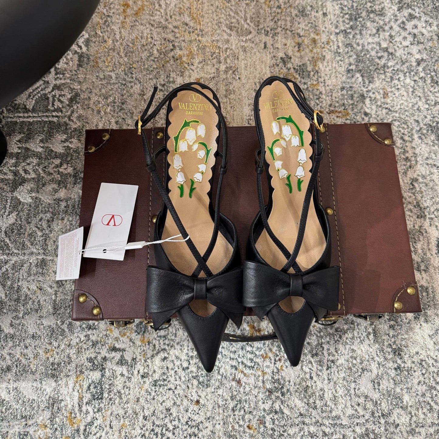 VLTN HIGH HEEL 25S 80 MM IN BLACK CALFSKIN WITH BOW