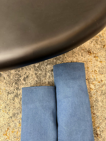 BALMAIN 26S BOOT 85 MM IN BLUE DENIM