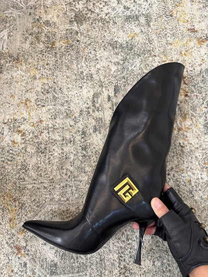 BALMAIN 26S BOOT 95 MM IN BLACK CALFSKIN