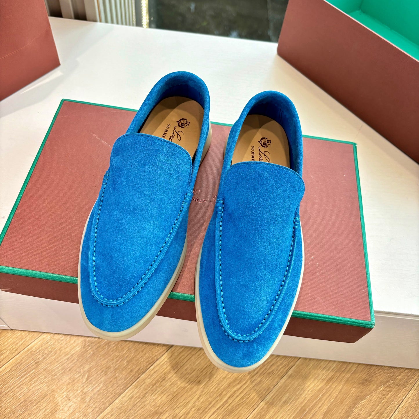LP LOAFERS 25S IN BLUE CASHMERE