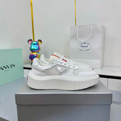 PRADA 25S SNEAKERS IN WHITE CALFSKIN