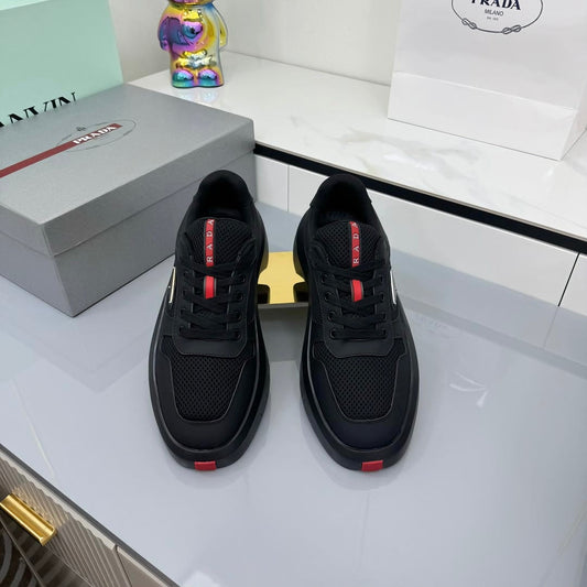 PRADA 25S SNEAKERS IN BLACK CALFSKIN