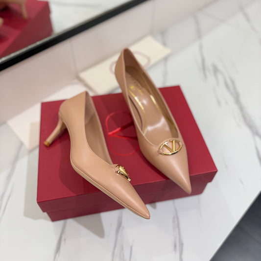 VALENTINO 26S POINTED-TOE PUMPS 65 MM IN NUDE SMOOTH CALFSKIN