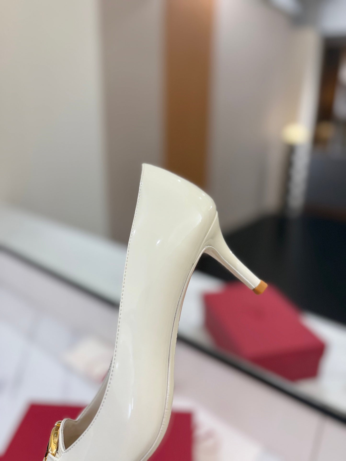 VALENTINO 26S POINTED-TOE PUMPS 65 MM IN WHITE PATENT CALFSKIN