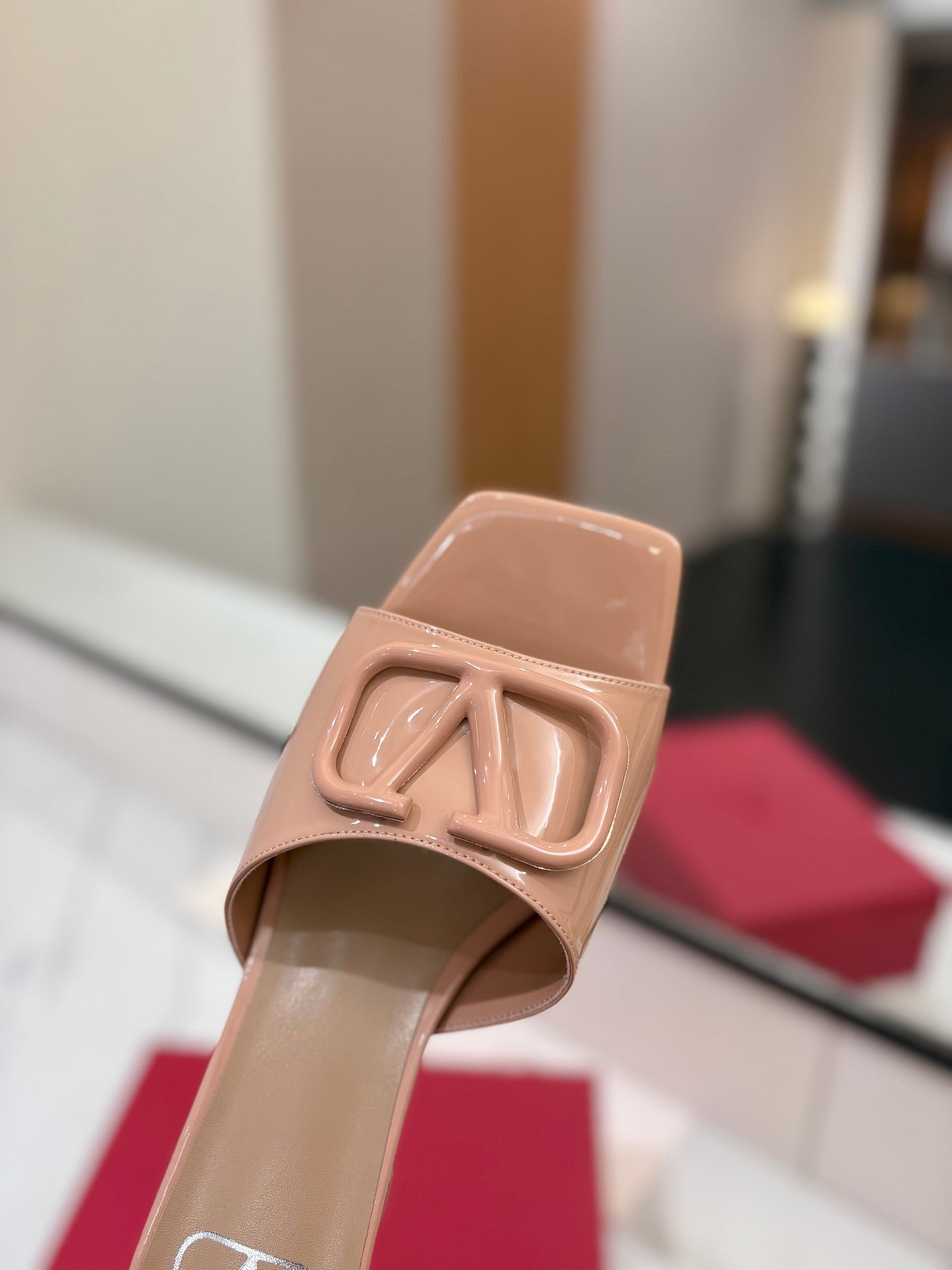 VALENTINO 26S HIGH-HEEL SANDALS 60 MM IN NUDE PINK PATENT CALFSKIN