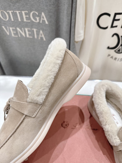 LP 25S SUMMER CHARMS WALK LOAFERS IN LIGHT TAUPE SUEDE AND FLEECE