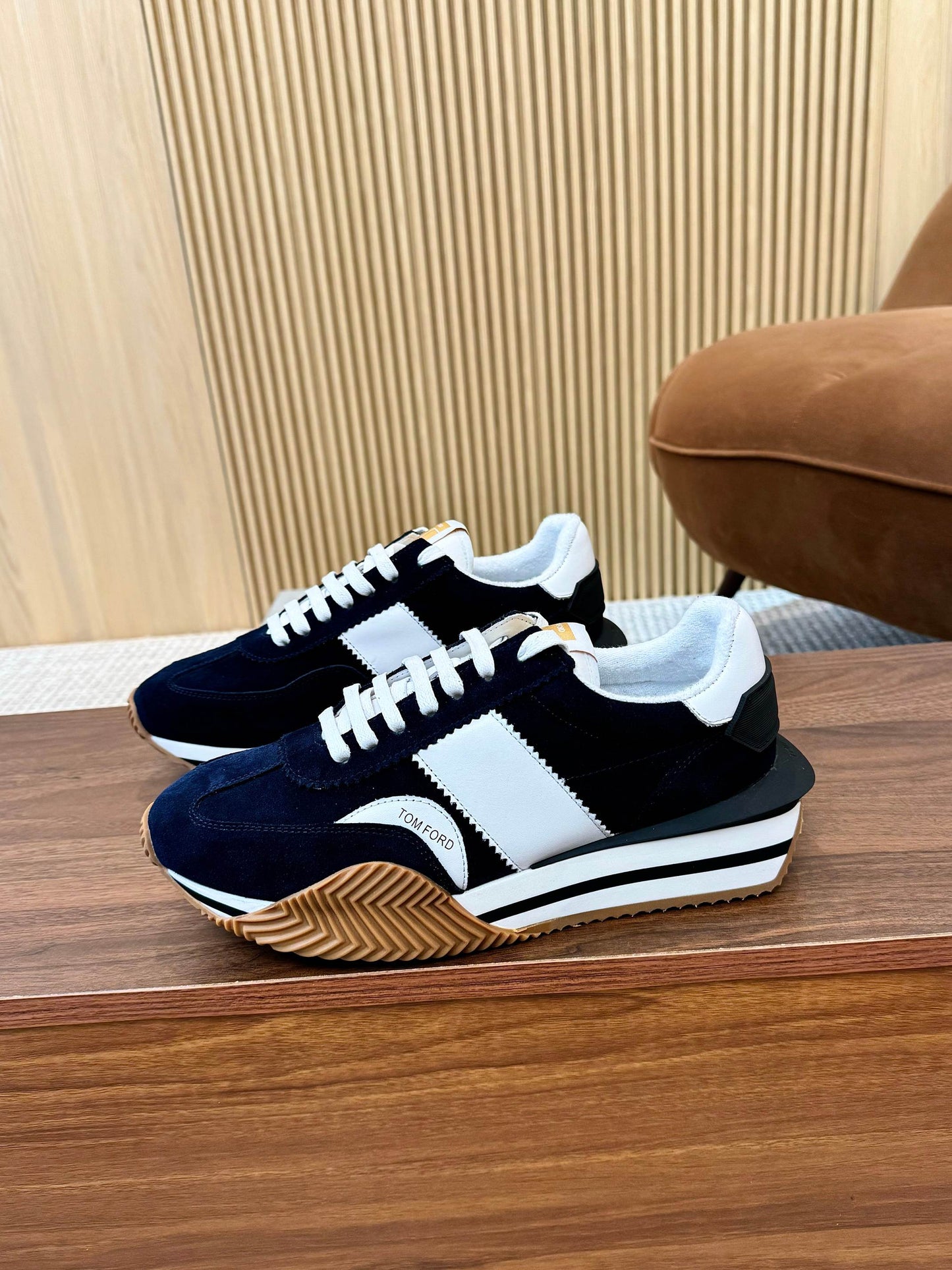 TOM FORD SNEAKERS IN NAVY BLUE SUEDE 432169