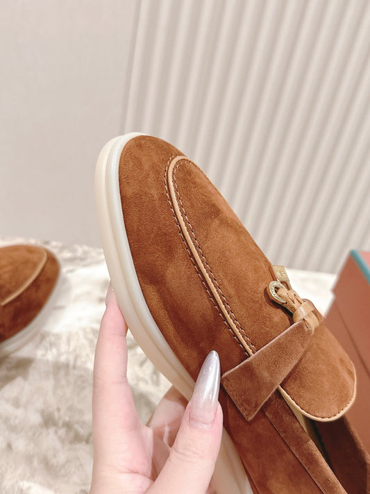 LP LOAFERS 25S IN BROWN SUEDE WITH SILVER HARDWARE