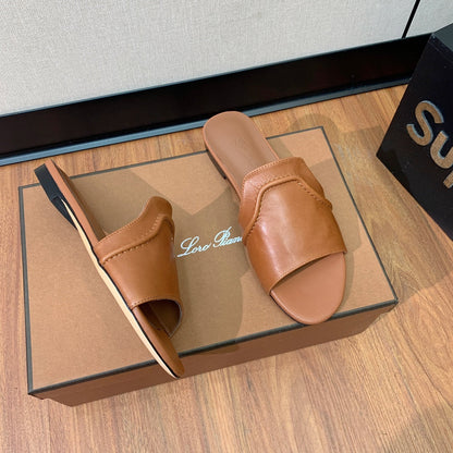 LP HIGHT TOP FLAT SLIPPERS TAWNY CALFSKIN