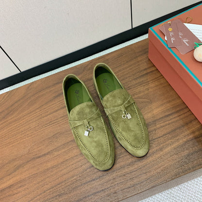 LP 26S SUMMER CHARMS WALK LOAFER IN OLIVE GREEN SUEDE GOLD HARDWARE