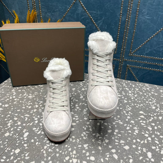LP WINTER NUAGES HIGH SNEAKERS WHITE LAMBSKIN