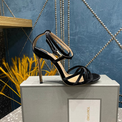 VELVET IDA SANDAL 10 CM BLACK