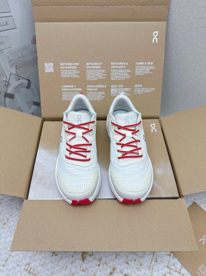 LOEWE 26S ON CLOUDTILT SHOES IN WHITE AND RED MESH