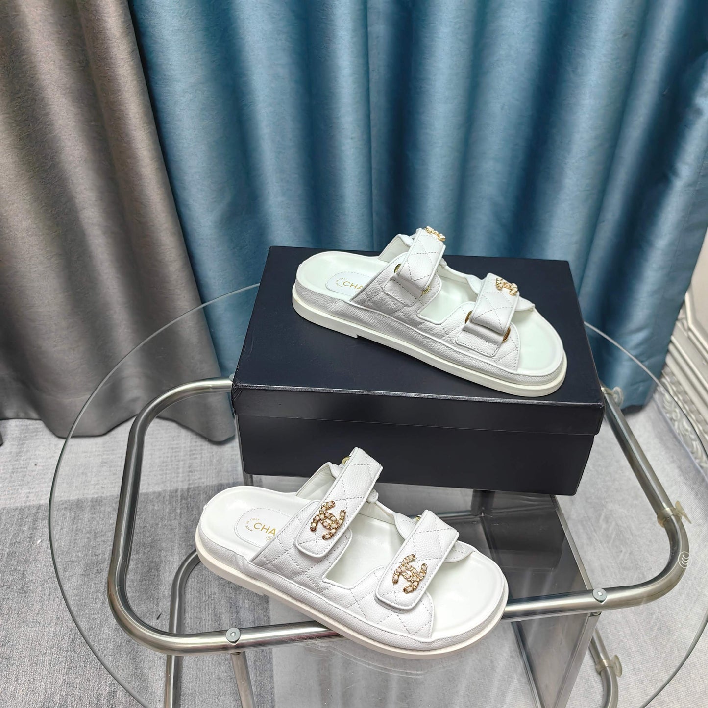 CC 25C Dad Mule White Grained Calfskin