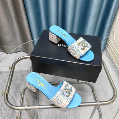 CC 25 Sandal Heel 5cm Tweed Mop