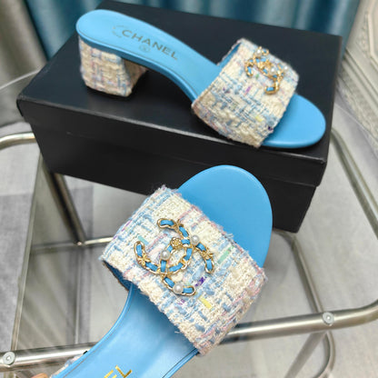 CC 25 Sandal Heel 5cm Tweed Mop