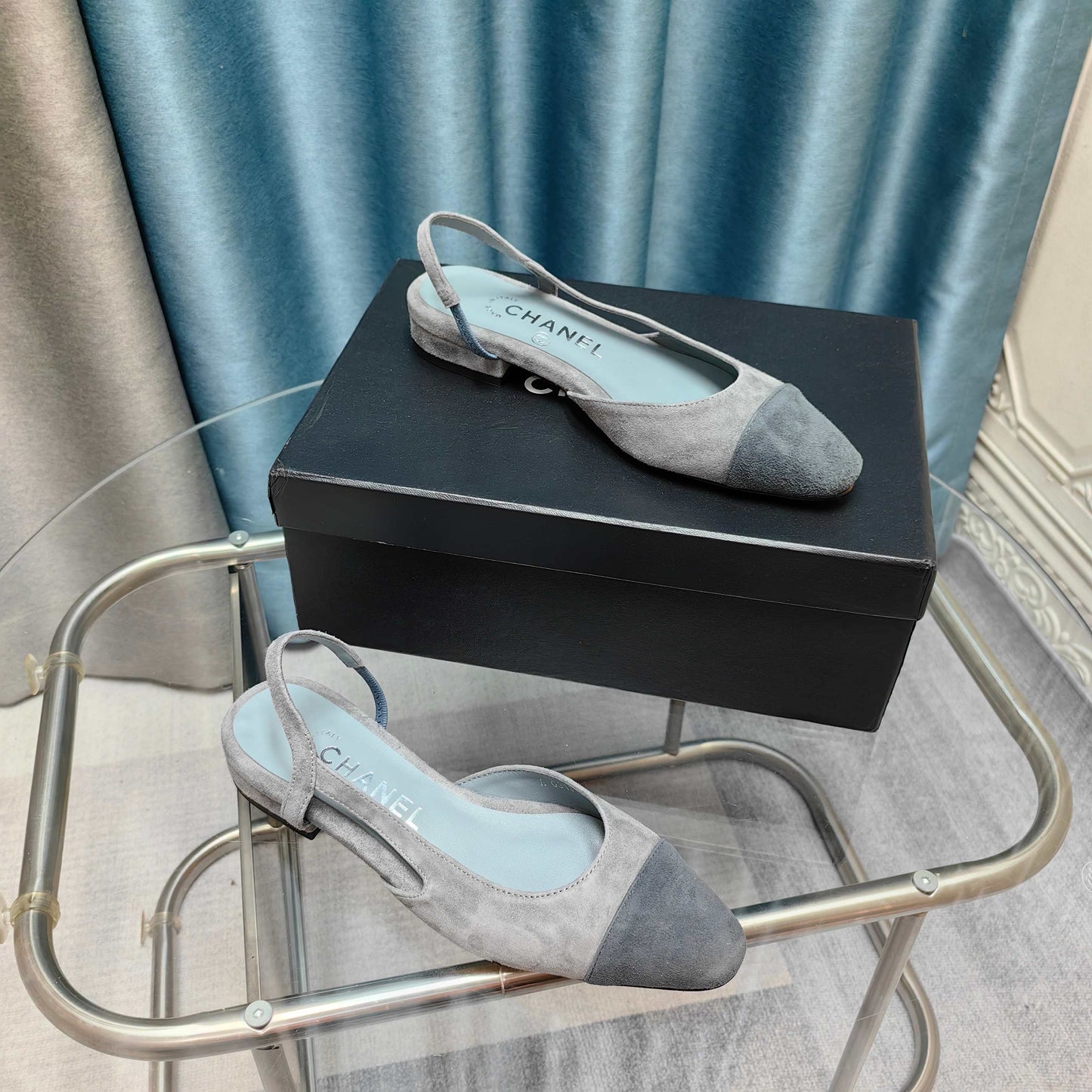 CC SLINGBACK 25S 25 MM GREY SUEDE
