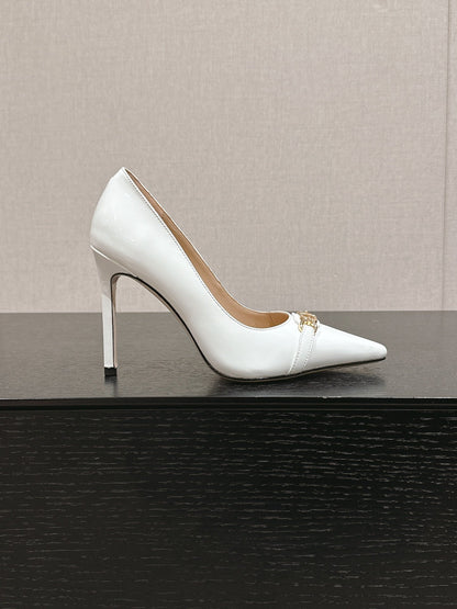 ROMAN HIGH-HEEL 10 CM IN WHITE CALFSKIN