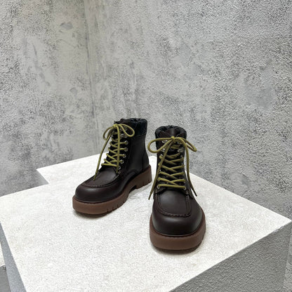 HADDOCK LACE-UP ANKLE BOOT IN CHOCOLATE BROWN CALFSKIN