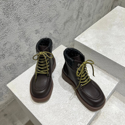 HADDOCK LACE-UP ANKLE BOOT IN CHOCOLATE BROWN CALFSKIN