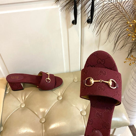 GUCCI 26S HIGH-HEELED SANDALS 65 MM IN RED CANVAS