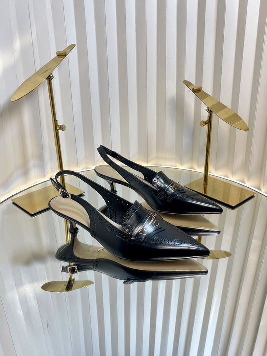 BOY SLINGBACK PUMP 35MM 25S IN BLACK CALFSKIN