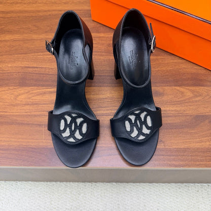 HM 26S MARQUISE SANDAL 85MM IN BLACK CALFSKIN