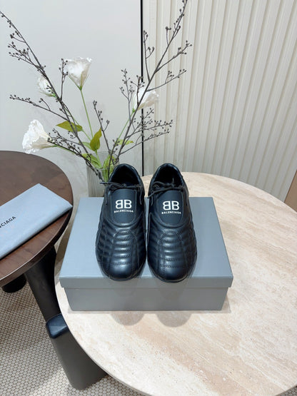 SOCCER SNEAKER IN BLACK QUILTED LAMBSKIN