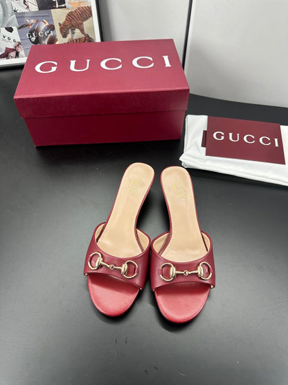 GUCCI 26S HIGH-HEELED SANDALS 50 MM IN RED CALFSKIN