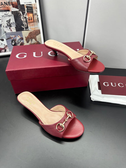 GUCCI 26S HIGH-HEELED SANDALS 50 MM IN RED CALFSKIN