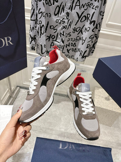 DIOR 25S MILE SERIES SNEAKERS 25MM IN BROWN SUEDE
