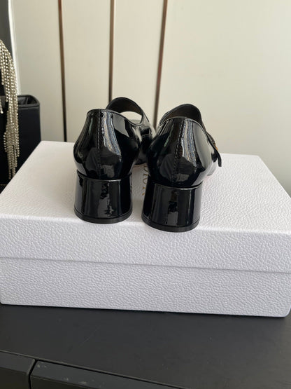 DIOR 26S MARY JANE 45 MM IN BLACK GLOSSY CALFSKIN