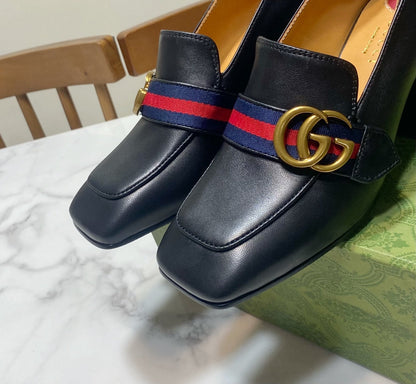 GUCCI 26S GG LOAFERS 75 MM IN BLACK CALFSKIN STYLE 2