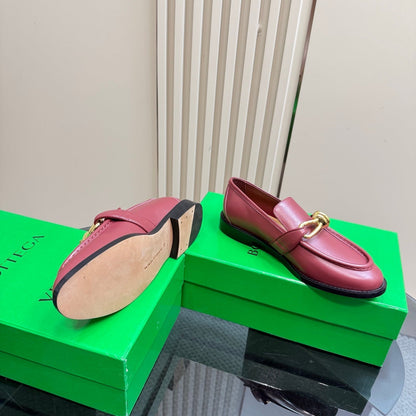 ASTAIRE LOAFER IN BERRY RED CALFSKIN WITH GOLD HARDWARE