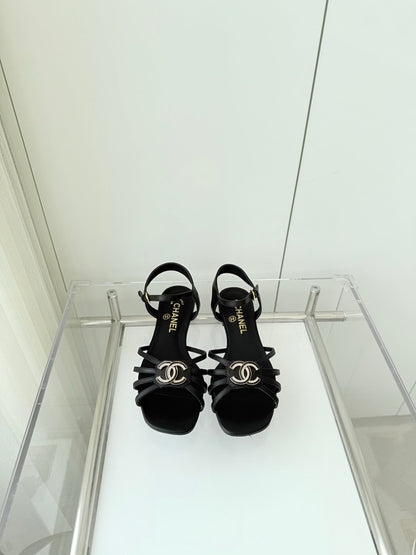 Chanel 2026 Slingback Flat Sandals Leather Sheepskin 823412
