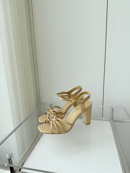Chanel 2026 Slingback Square Heels 8.5cm Leather Sheepskin 823415